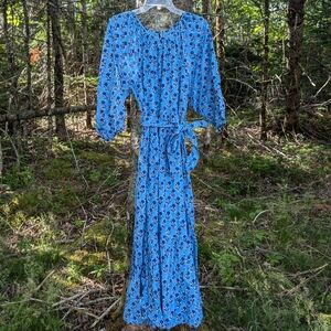 EMERSON FRY India Collection Women's Cotton Long Sleeve Maxi Dress, size Small